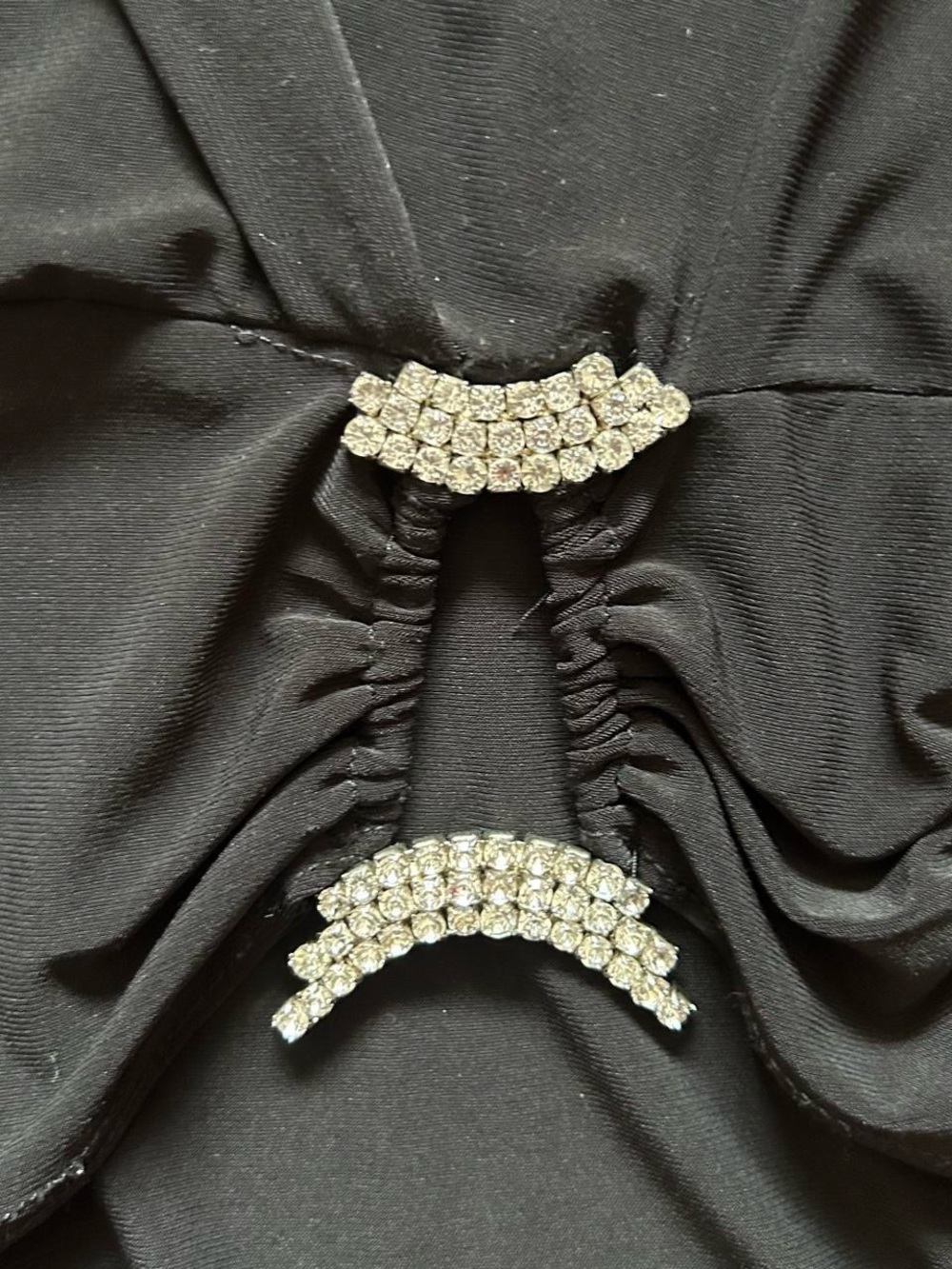 Y2K Black Rhinestone Wrap Top - Picture 4 of 6